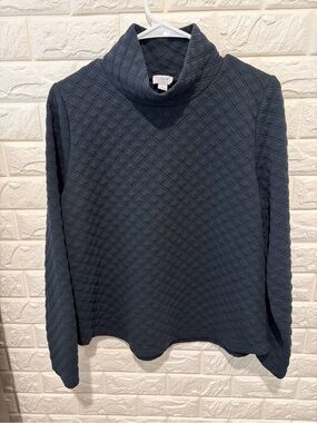J. Crew Quilted Turtleneck Sweater - black